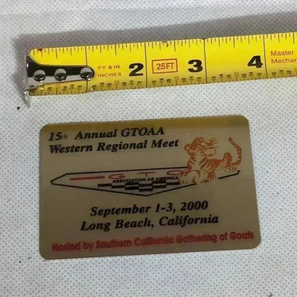 15th Annual GTOAA Western Regional Meet metal plate 2000 Long Beach GTO PONTIAC - Picture 3 of 3